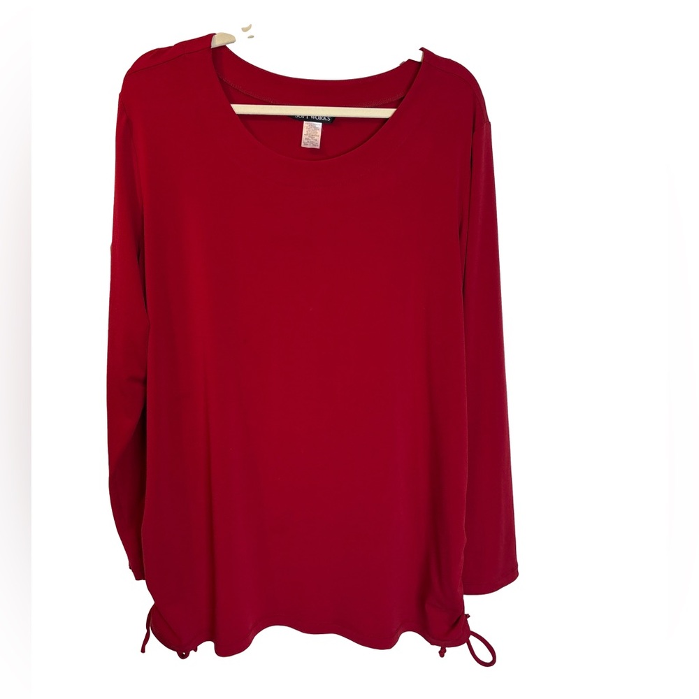 ⭐️ Soft Works Rich Red Long Sleeve Top- size XXL